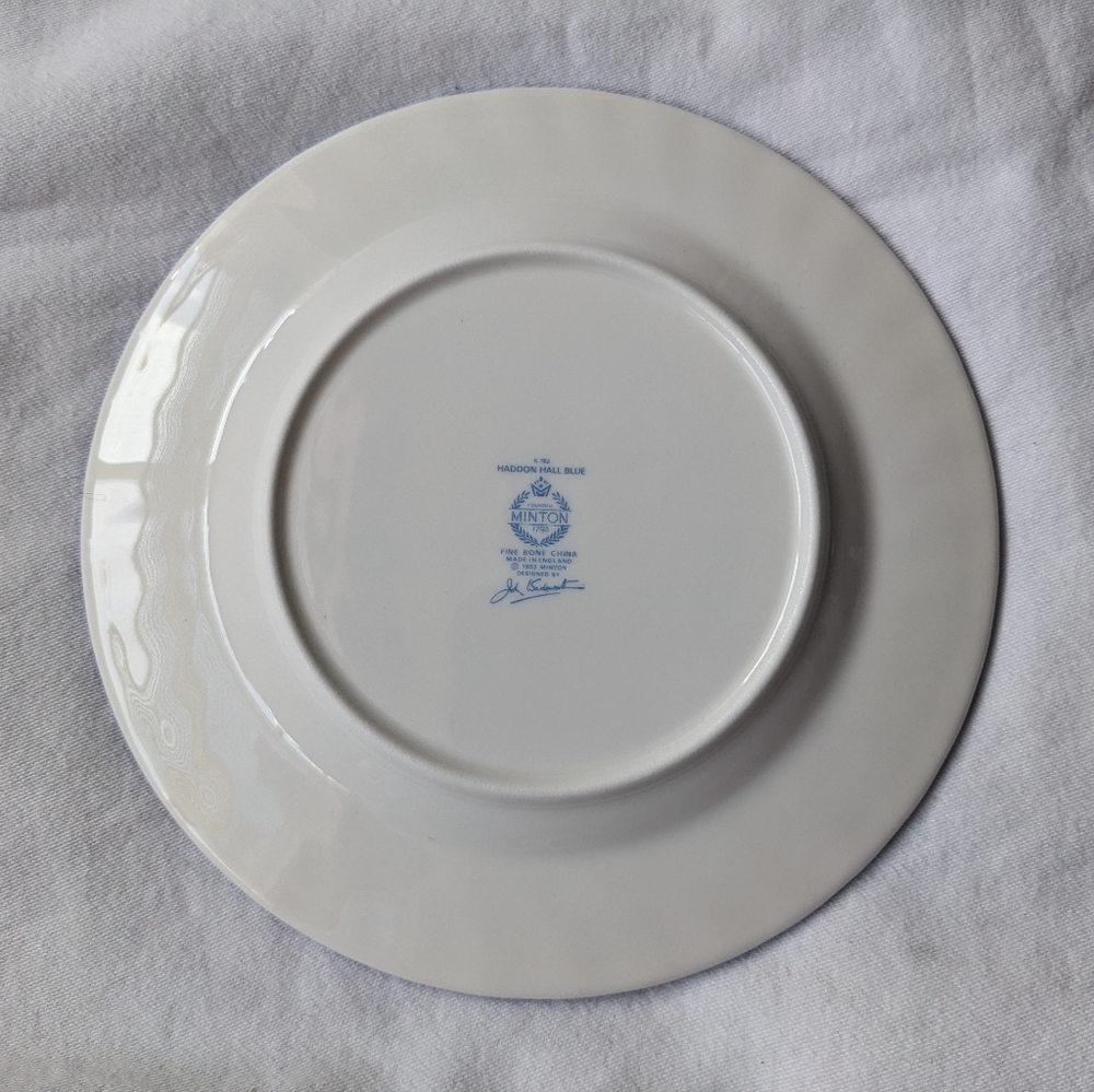 Minton Haddon Hall Blue Floral Bone China Dinner Salad Bread&Butter Plates Disc. - Picture 14 of 14